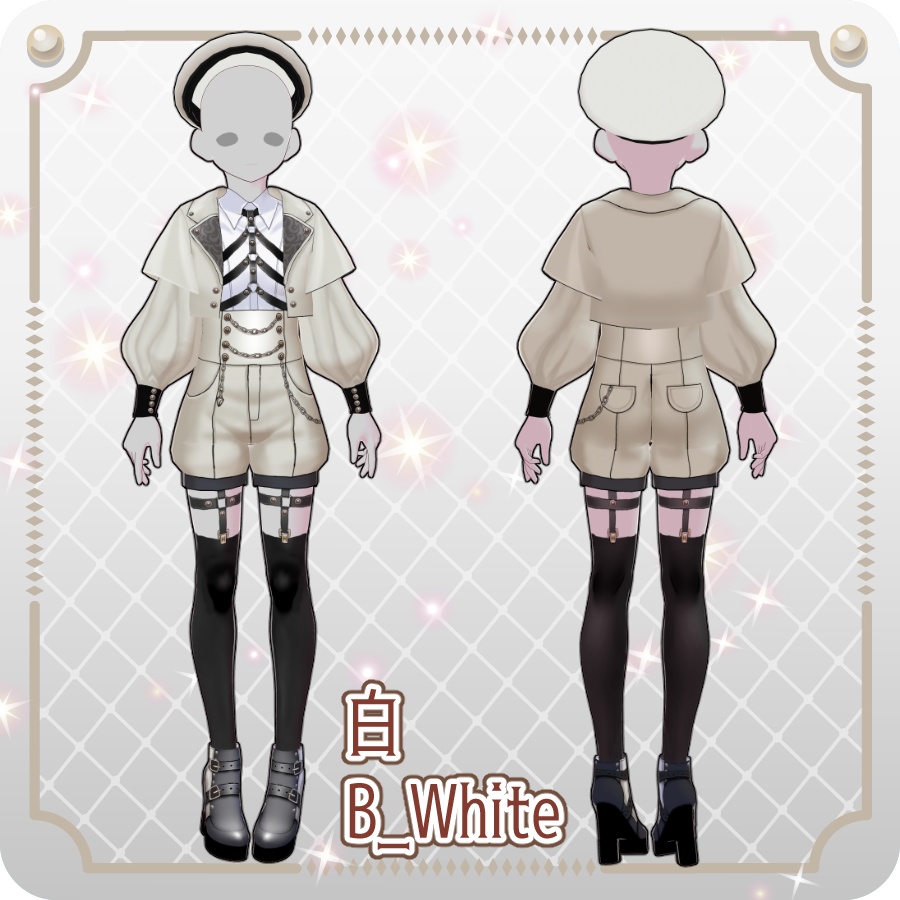 【VRoid Dress Set】皇子系ロリィタコートパンツ12色Prince-Style Lolita Coat Pants in 12 Colors