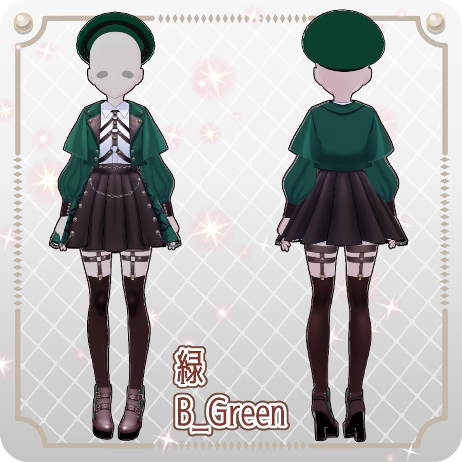 【VRoid Dress Set】コートゴシックロリィタ12色Coat Gothic Lolita 12 Colors