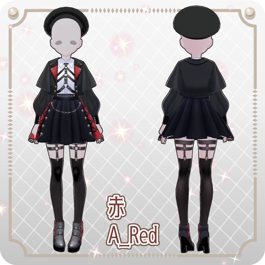 【VRoid Dress Set】コートゴシックロリィタ12色Coat Gothic Lolita 12 Colors
