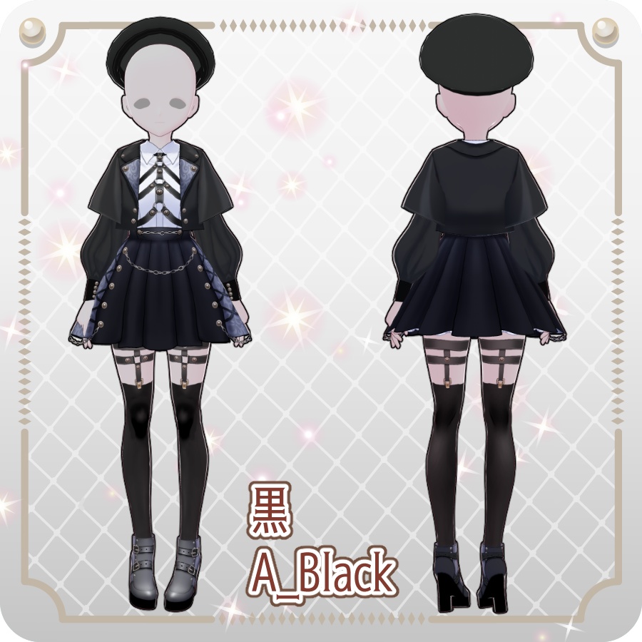 【VRoid Dress Set】コートゴシックロリィタ12色Coat Gothic Lolita 12 Colors