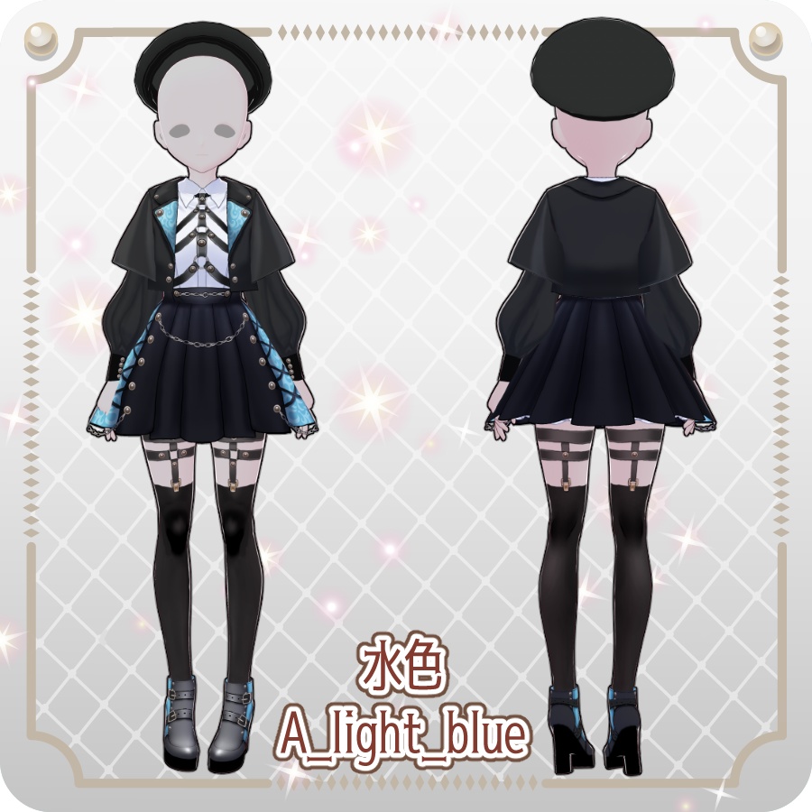 【VRoid Dress Set】コートゴシックロリィタ12色Coat Gothic Lolita 12 Colors