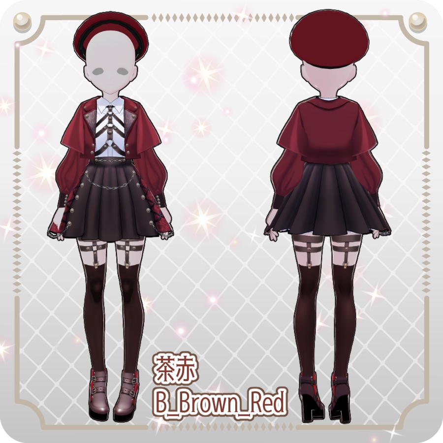 【VRoid Dress Set】コートゴシックロリィタ12色Coat Gothic Lolita 12 Colors