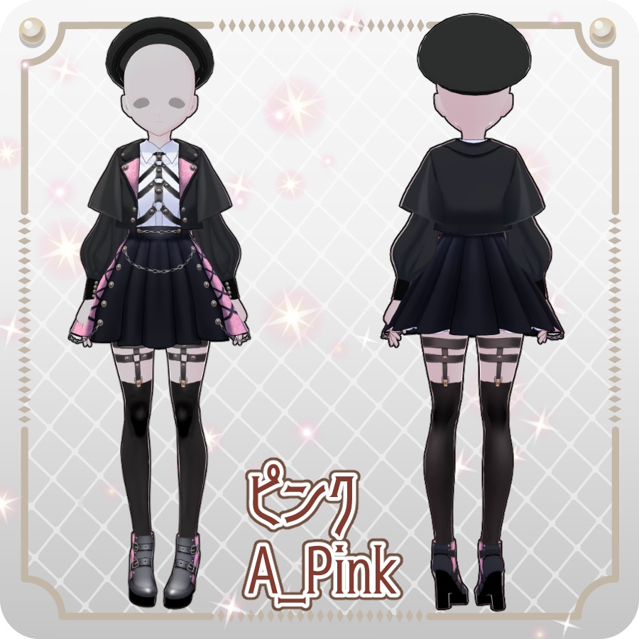 【VRoid Dress Set】コートゴシックロリィタ12色Coat Gothic Lolita 12 Colors