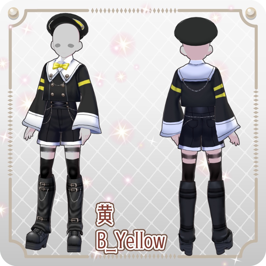 【VRoid Dress Set】ゴシックセーラーパンツスタイル12色Gothic Sailor Pants Style (12 Colors)
