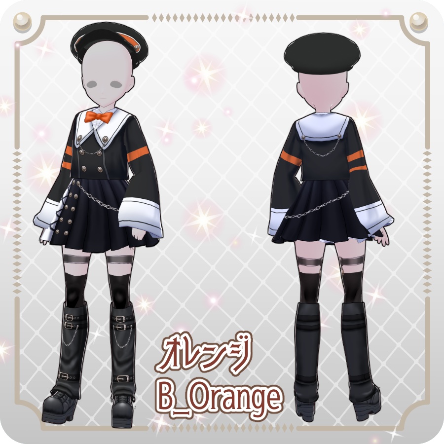 【VRoid Dress Set】ゴシックセーラースカートスタイル12色Gothic Sailor Skirt Style: 12 Colors