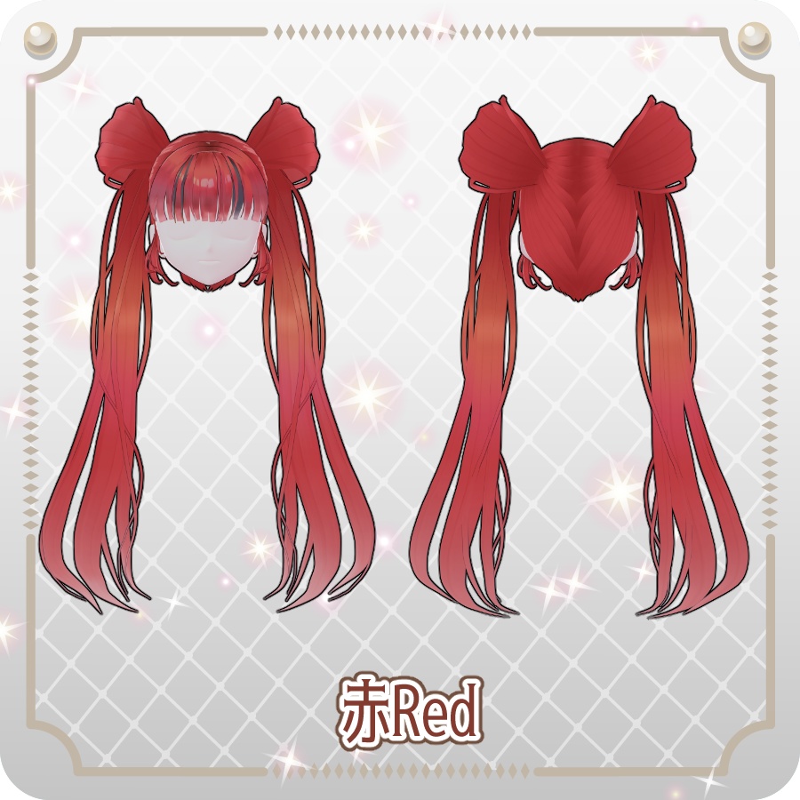【VRoid hair preset】お団子ツインテール6色 6-Color Bun Twin Tails