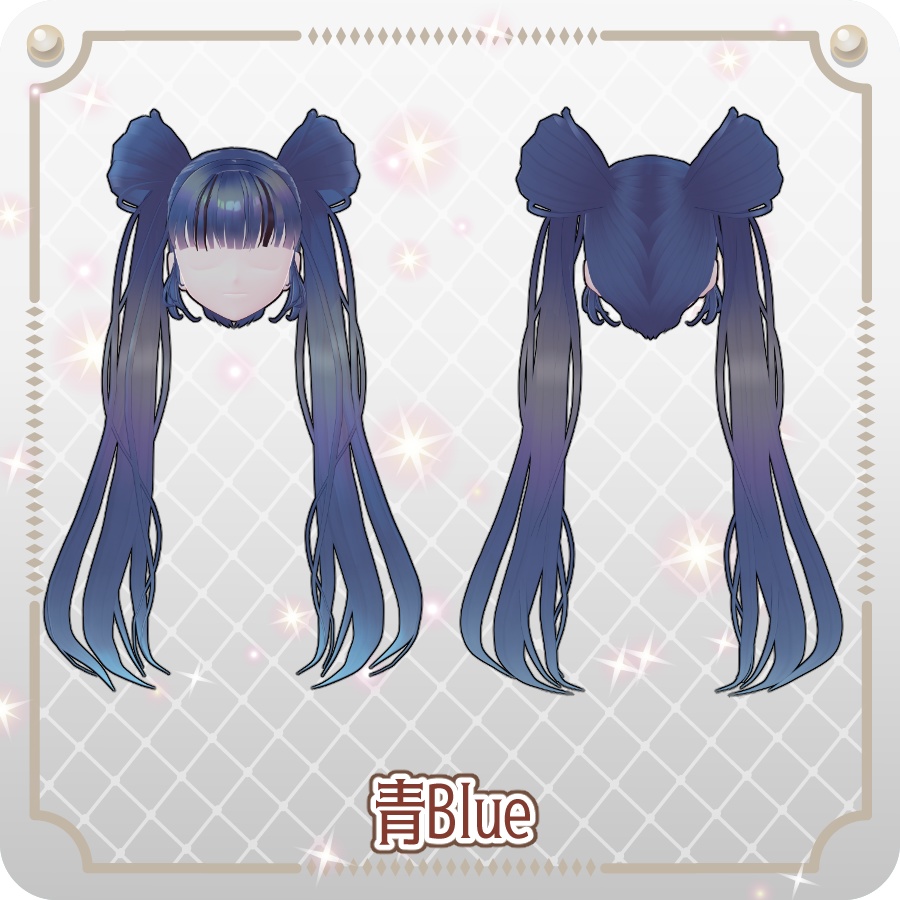 【VRoid hair preset】お団子ツインテール6色 6-Color Bun Twin Tails
