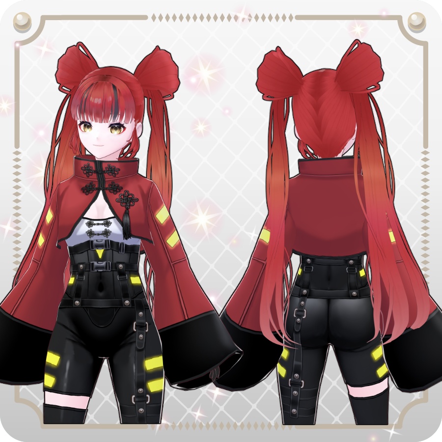 【VRoid hair preset】お団子ツインテール6色 6-Color Bun Twin Tails