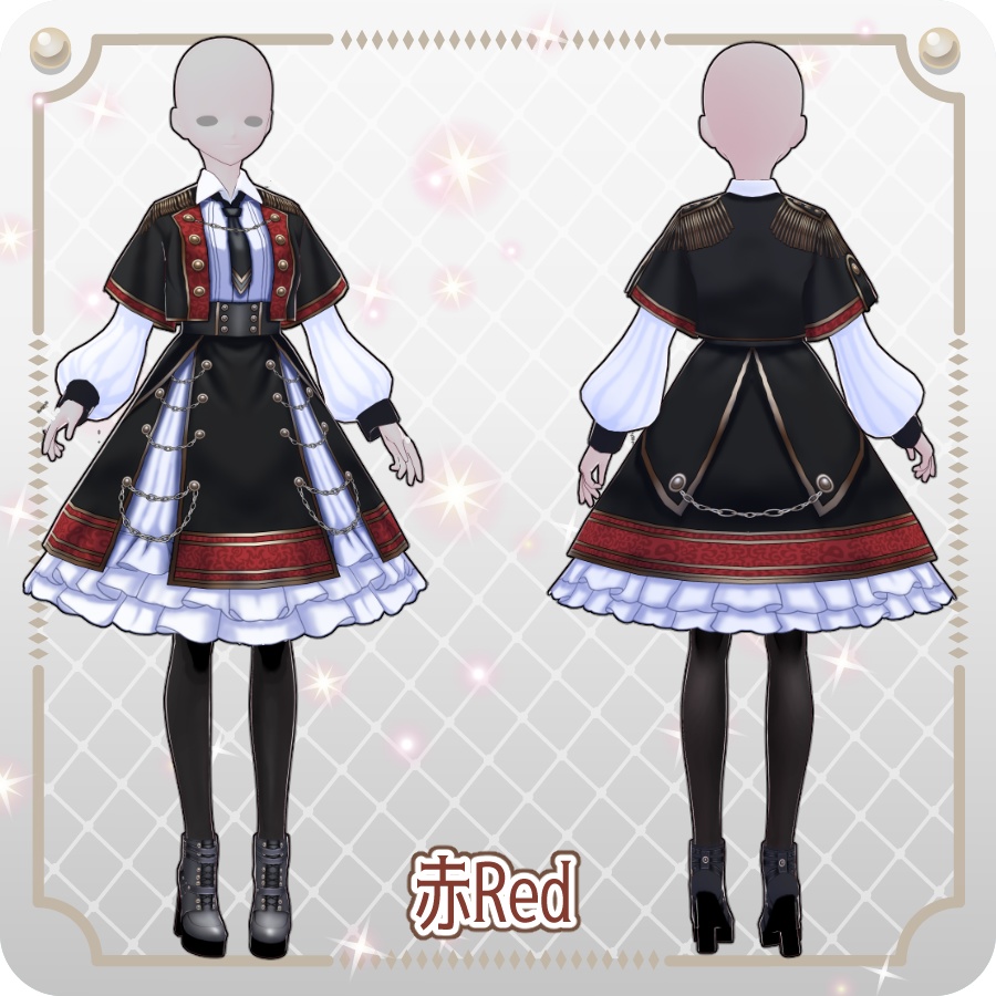 【VRoid Dress Set】軍服ロリィタ6色Military-Style Lolita in 6 Colors
