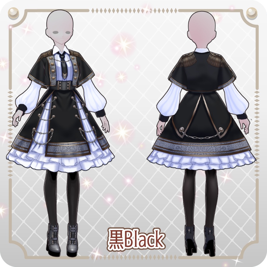 【VRoid Dress Set】軍服ロリィタ6色Military-Style Lolita in 6 Colors