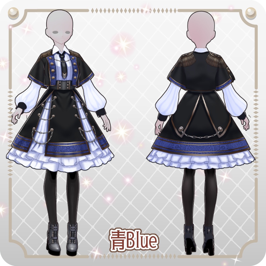 【VRoid Dress Set】軍服ロリィタ6色Military-Style Lolita in 6 Colors