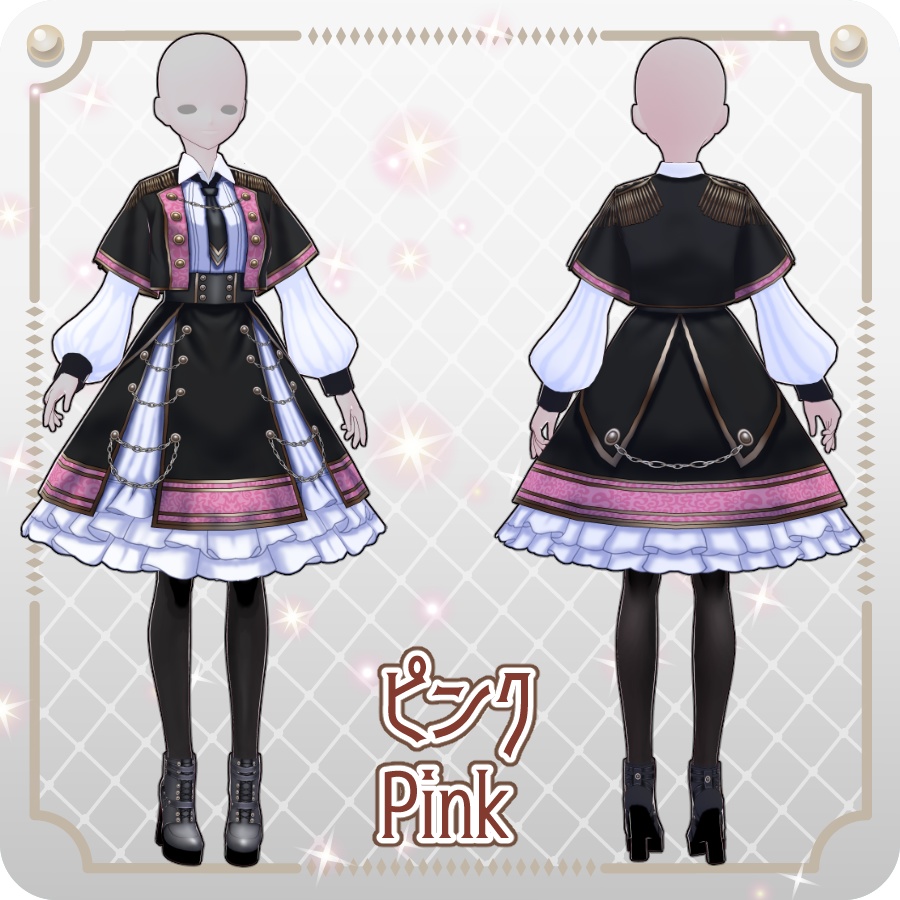 【VRoid Dress Set】軍服ロリィタ6色Military-Style Lolita in 6 Colors