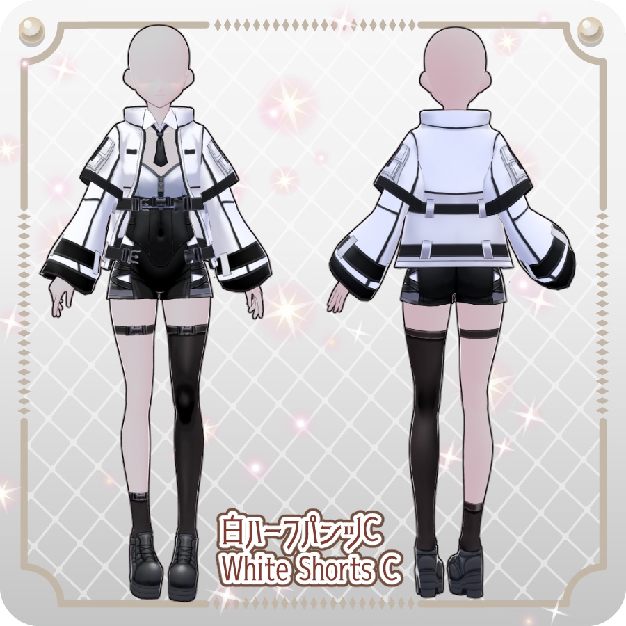 【VRoid Dress Set】サイバーパンクスタイルセット6色Cyberpunk Style Set (6 Colors)