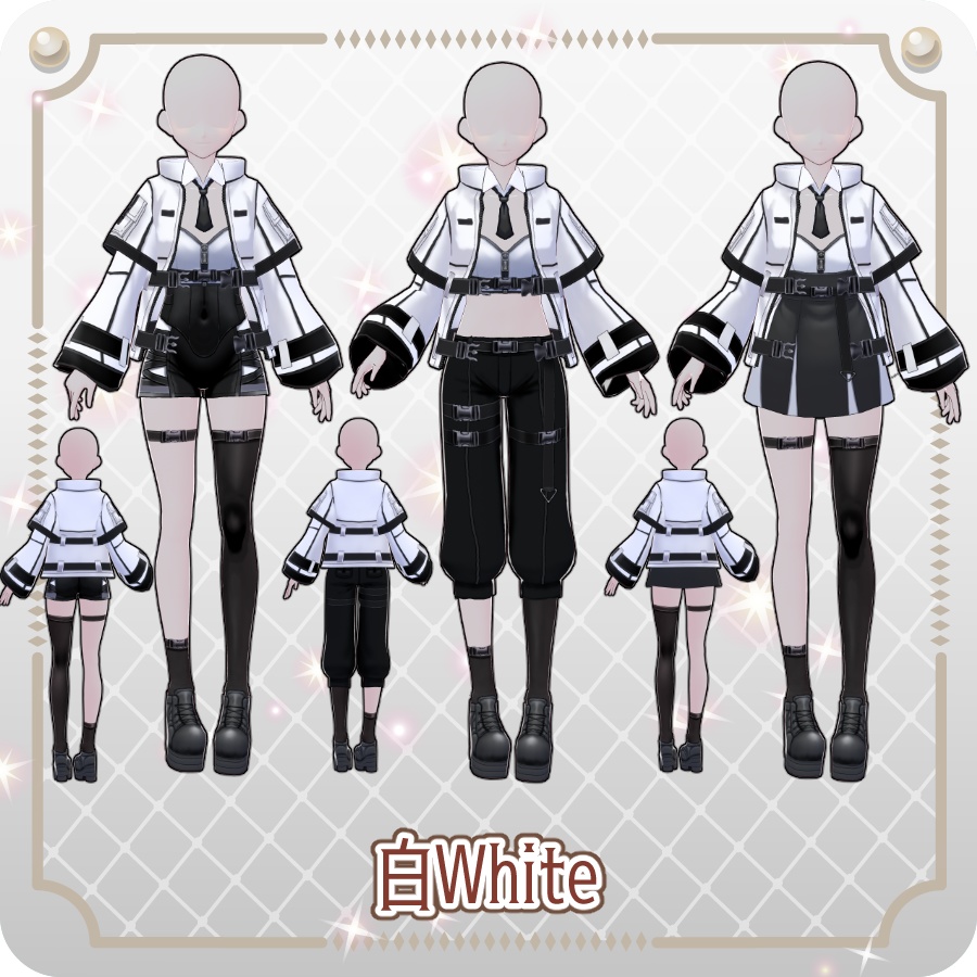 【VRoid Dress Set】サイバーパンクスタイルセット6色Cyberpunk Style Set (6 Colors)