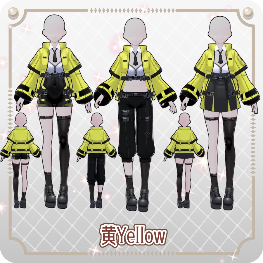 【VRoid Dress Set】サイバーパンクスタイルセット6色Cyberpunk Style Set (6 Colors)