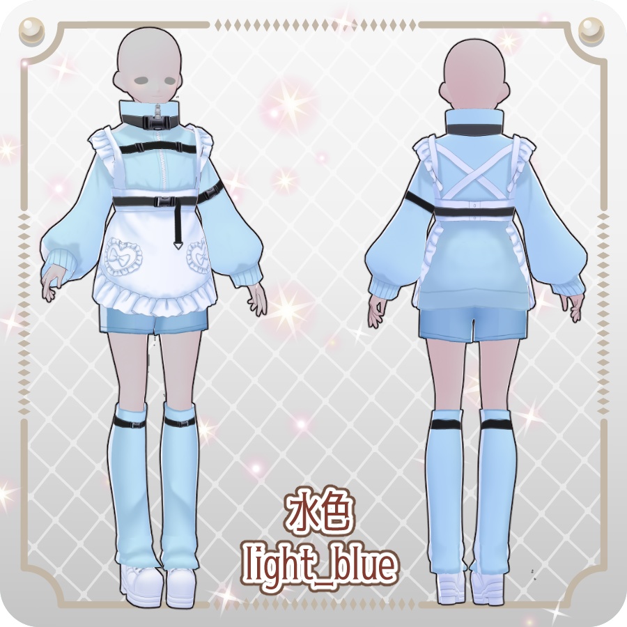 【VRoid Dress Set】メイドジャージ6色Maid Jersey (6 Colors)