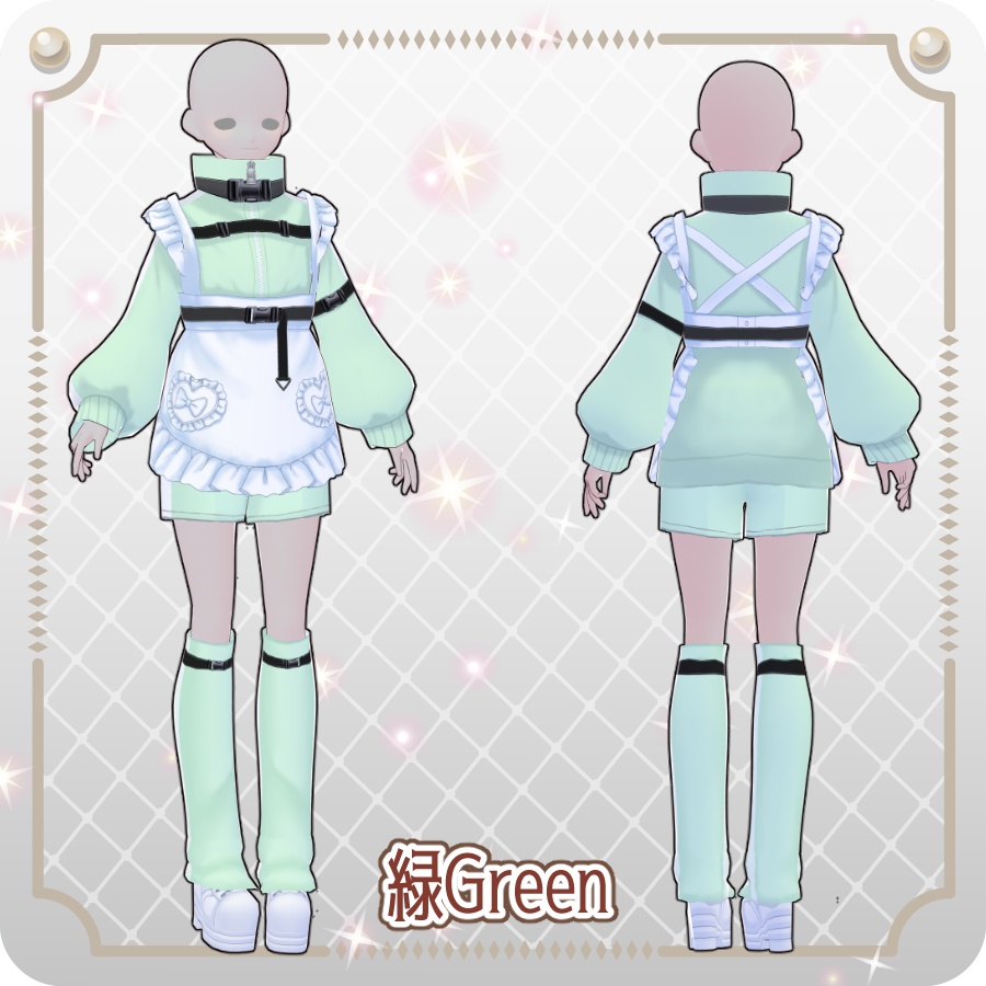 【VRoid Dress Set】メイドジャージ6色Maid Jersey (6 Colors)