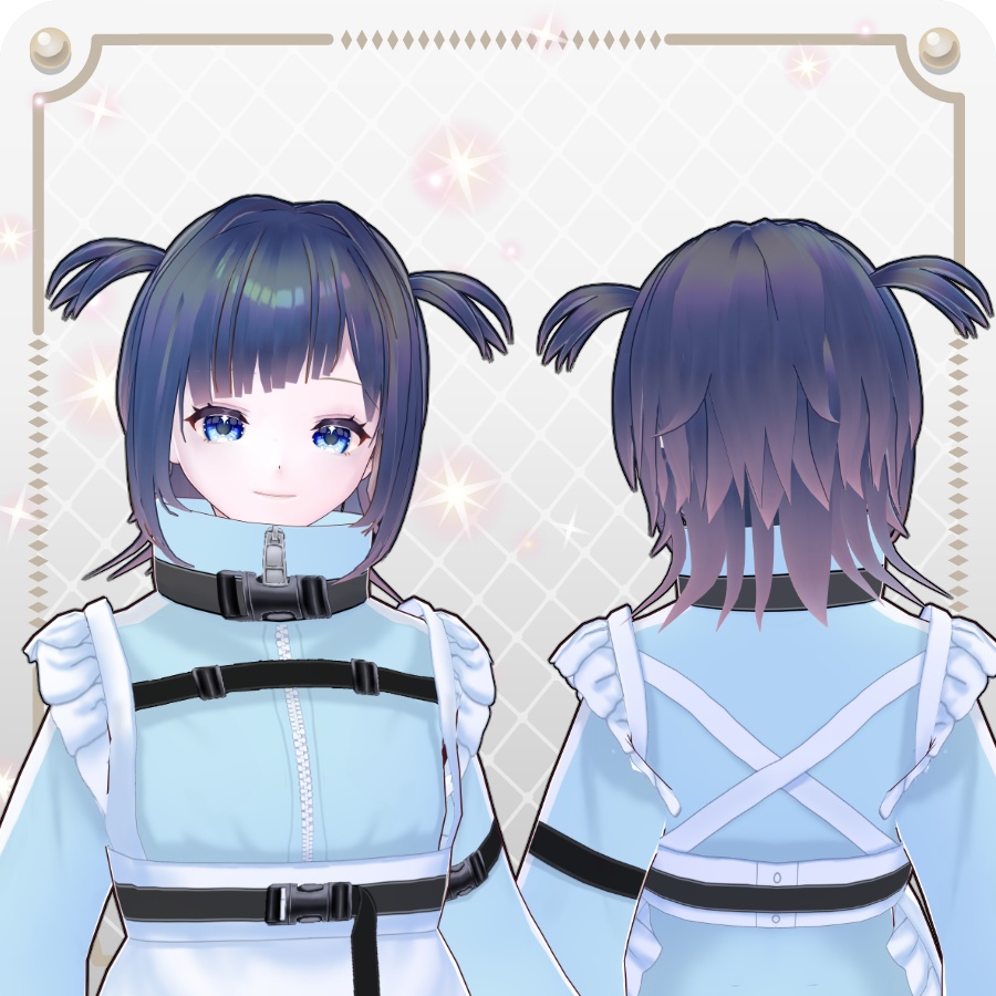 【VRoid hair preset】外はねハーフツインボブ6色Half-Twin Bob in 6 Colors