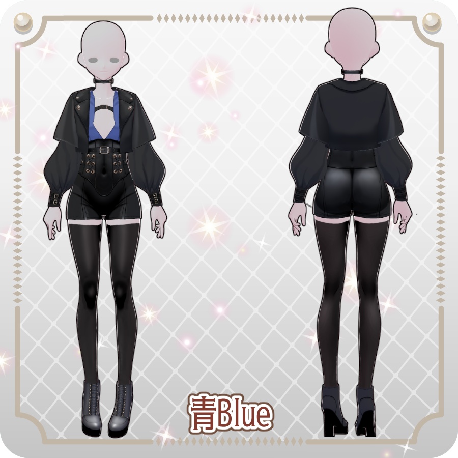【VRoid Dress Set】ゴシックセクシースタイル6色Gothic Sexy Style: 6 Colors