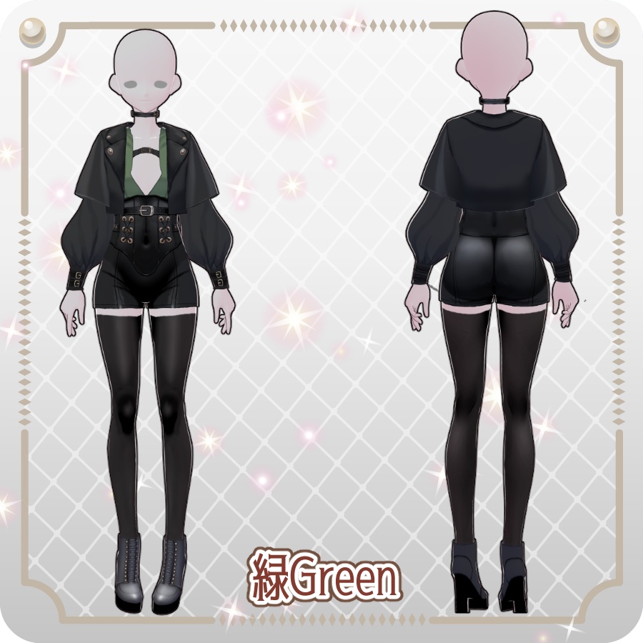 【VRoid Dress Set】ゴシックセクシースタイル6色Gothic Sexy Style: 6 Colors