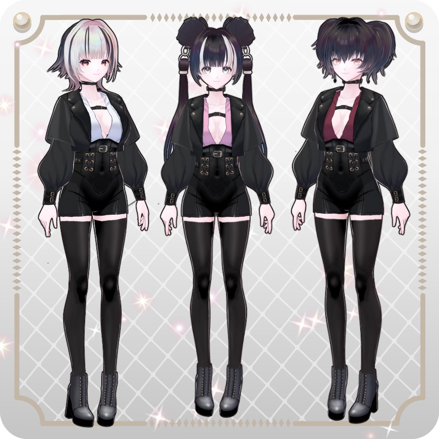 【VRoid Dress Set】ゴシックセクシースタイル6色Gothic Sexy Style: 6 Colors