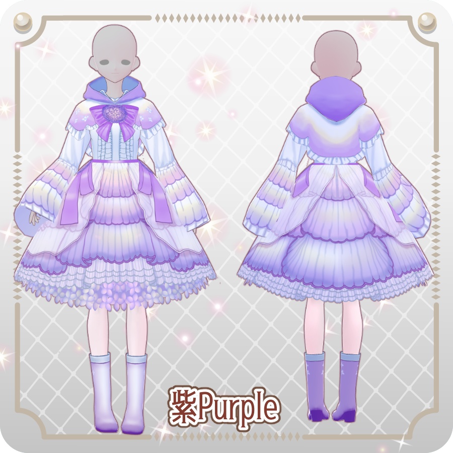 【VRoid Dress Set】ハイドランジアドレス6色Hydrangea Dress, 6 Colors