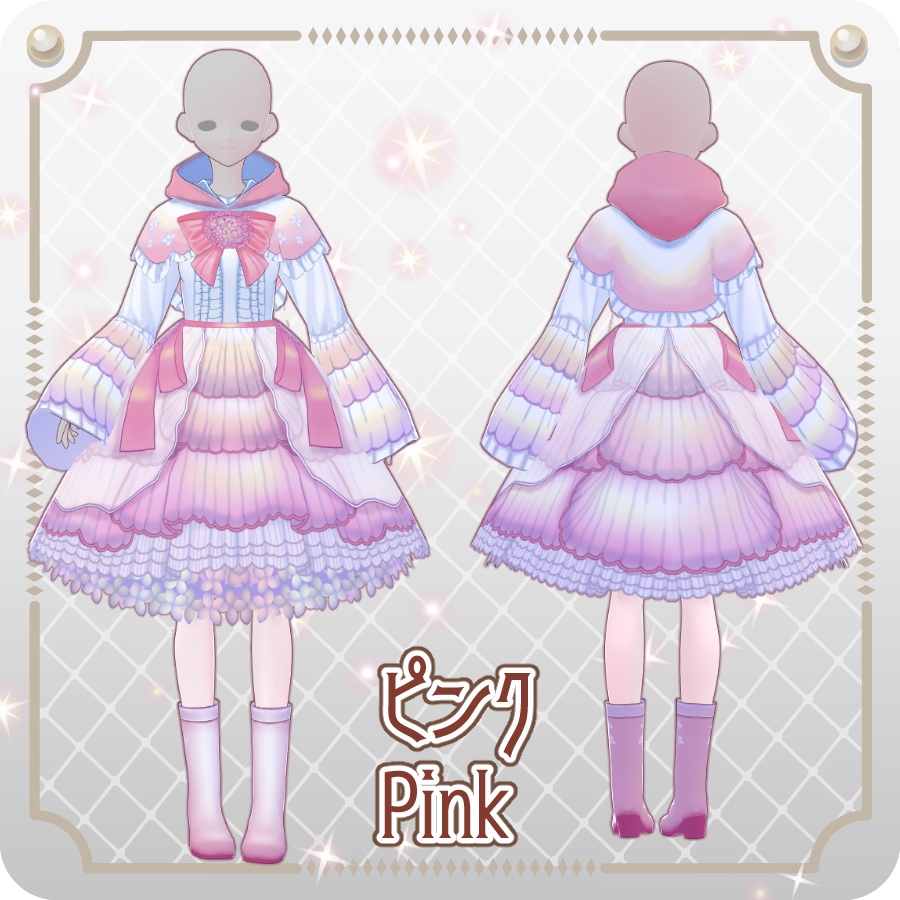 【VRoid Dress Set】ハイドランジアドレス6色Hydrangea Dress, 6 Colors