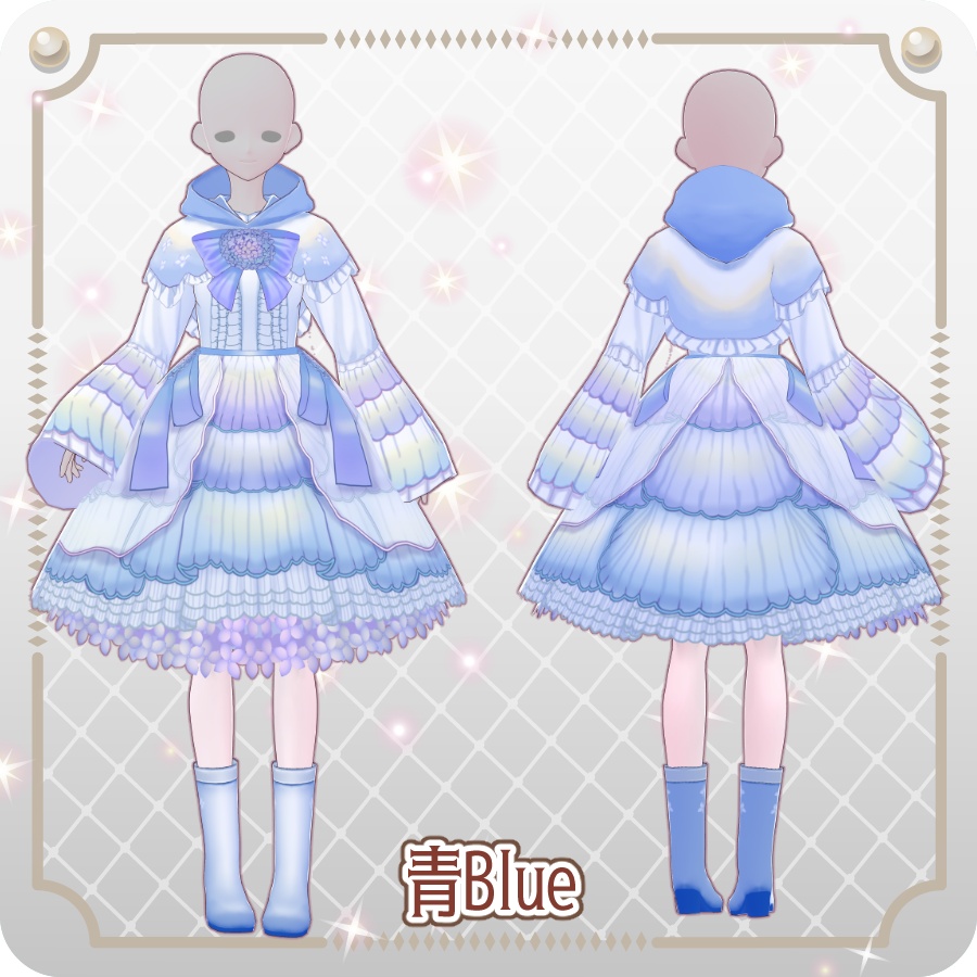 【VRoid Dress Set】ハイドランジアドレス6色Hydrangea Dress, 6 Colors