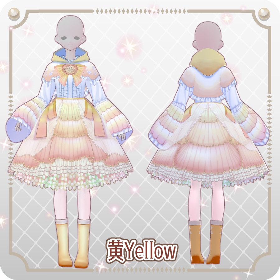 【VRoid Dress Set】ハイドランジアドレス6色Hydrangea Dress, 6 Colors