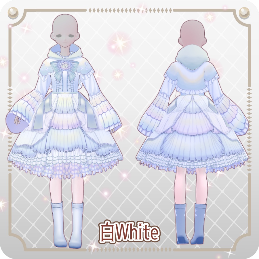 【VRoid Dress Set】ハイドランジアドレス6色Hydrangea Dress, 6 Colors