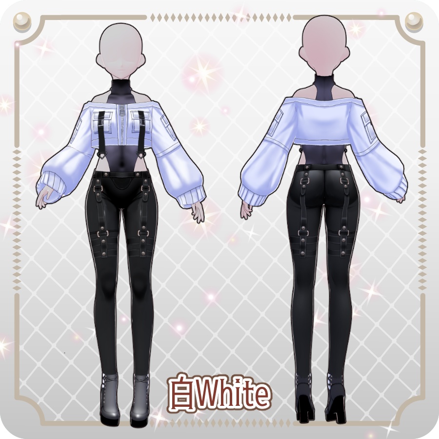 【VRoid Dress Set】サイバーパンク オフショルジャケット12色Cyberpunk Off-Shoulder Jacket (12 Colors)