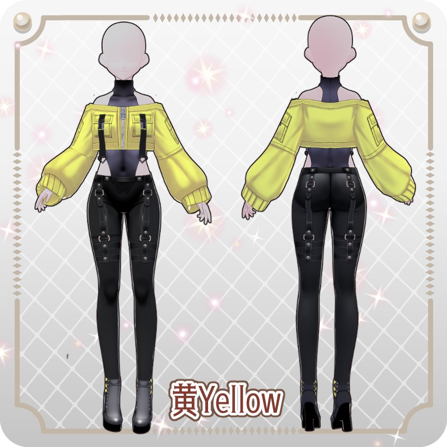 【VRoid Dress Set】サイバーパンク オフショルジャケット12色Cyberpunk Off-Shoulder Jacket (12 Colors)