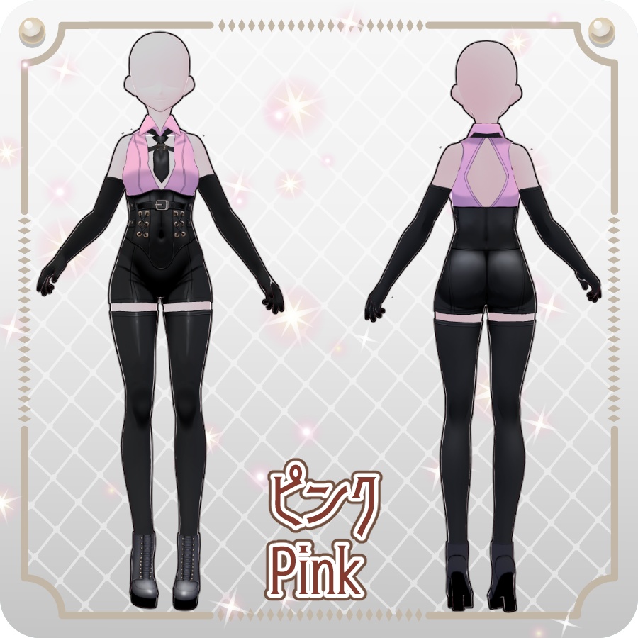 【VRoid Dress Set】ノースリーブ ゴシックセクシースタイル8色Sleeveless Gothic Sexy Style, 8 Colors