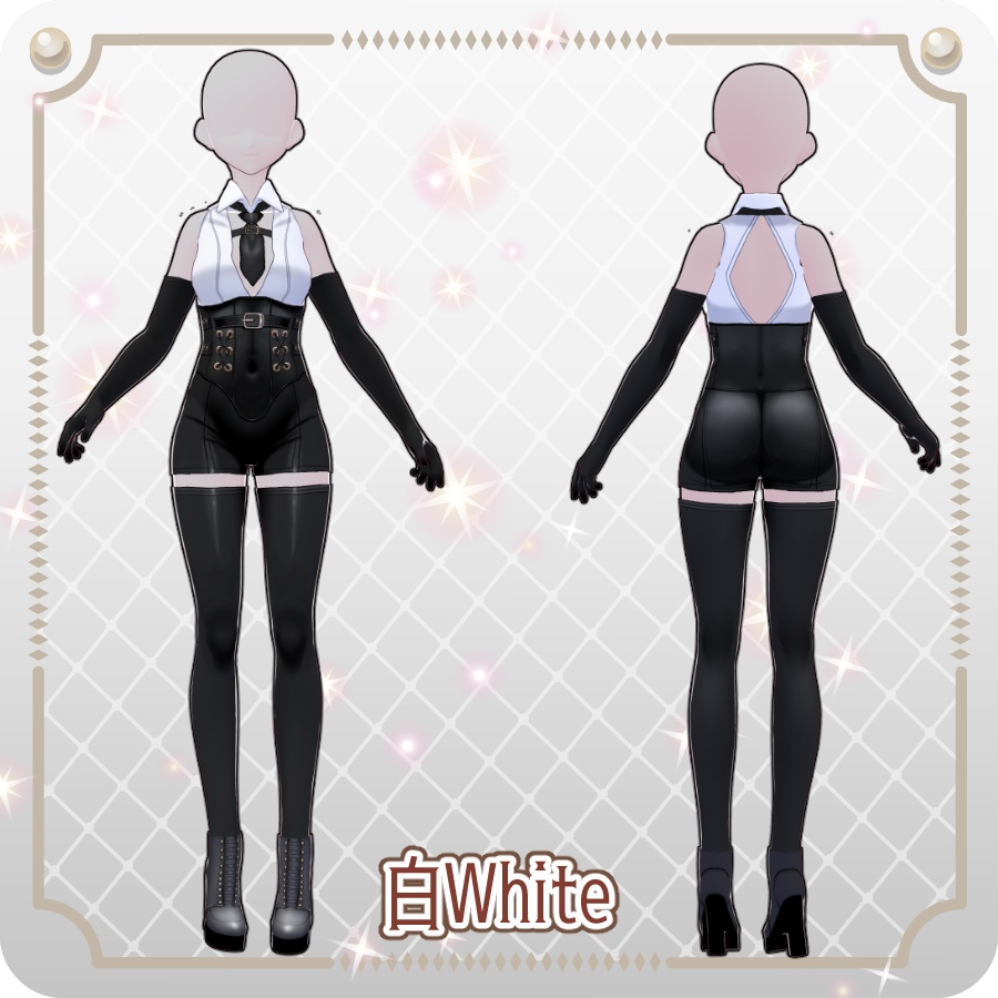 【VRoid Dress Set】ノースリーブ ゴシックセクシースタイル8色Sleeveless Gothic Sexy Style, 8 Colors