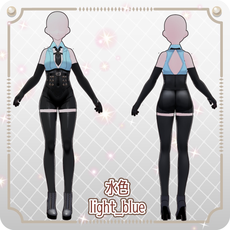 【VRoid Dress Set】ノースリーブ ゴシックセクシースタイル8色Sleeveless Gothic Sexy Style, 8 Colors