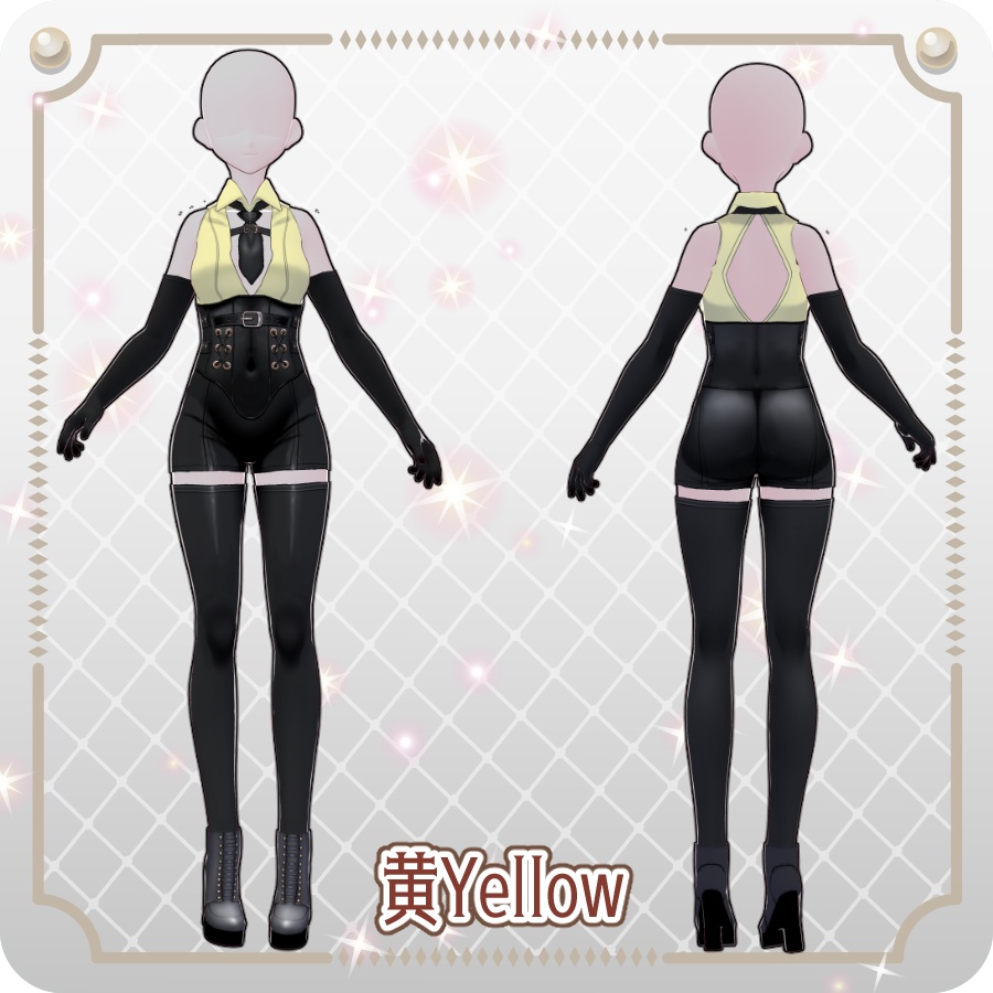 【VRoid Dress Set】ノースリーブ ゴシックセクシースタイル8色Sleeveless Gothic Sexy Style, 8 Colors