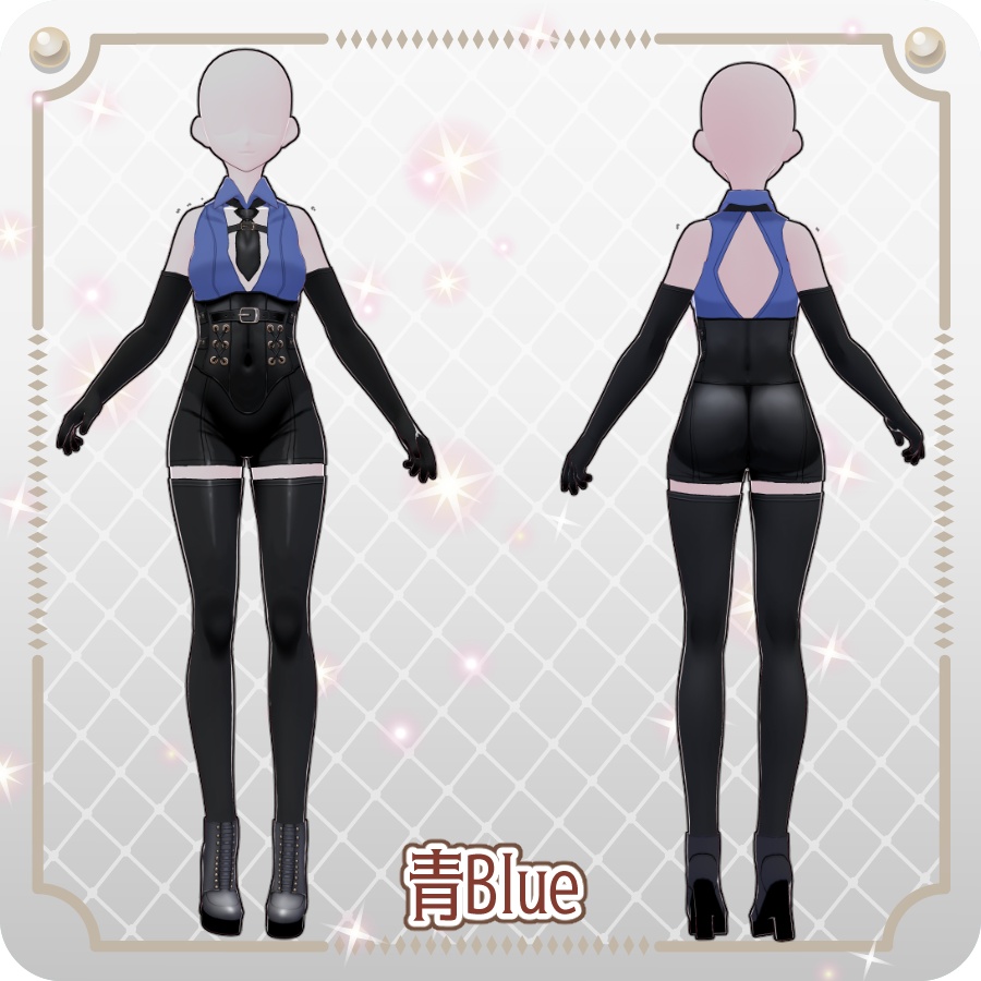 【VRoid Dress Set】ノースリーブ ゴシックセクシースタイル8色Sleeveless Gothic Sexy Style, 8 Colors
