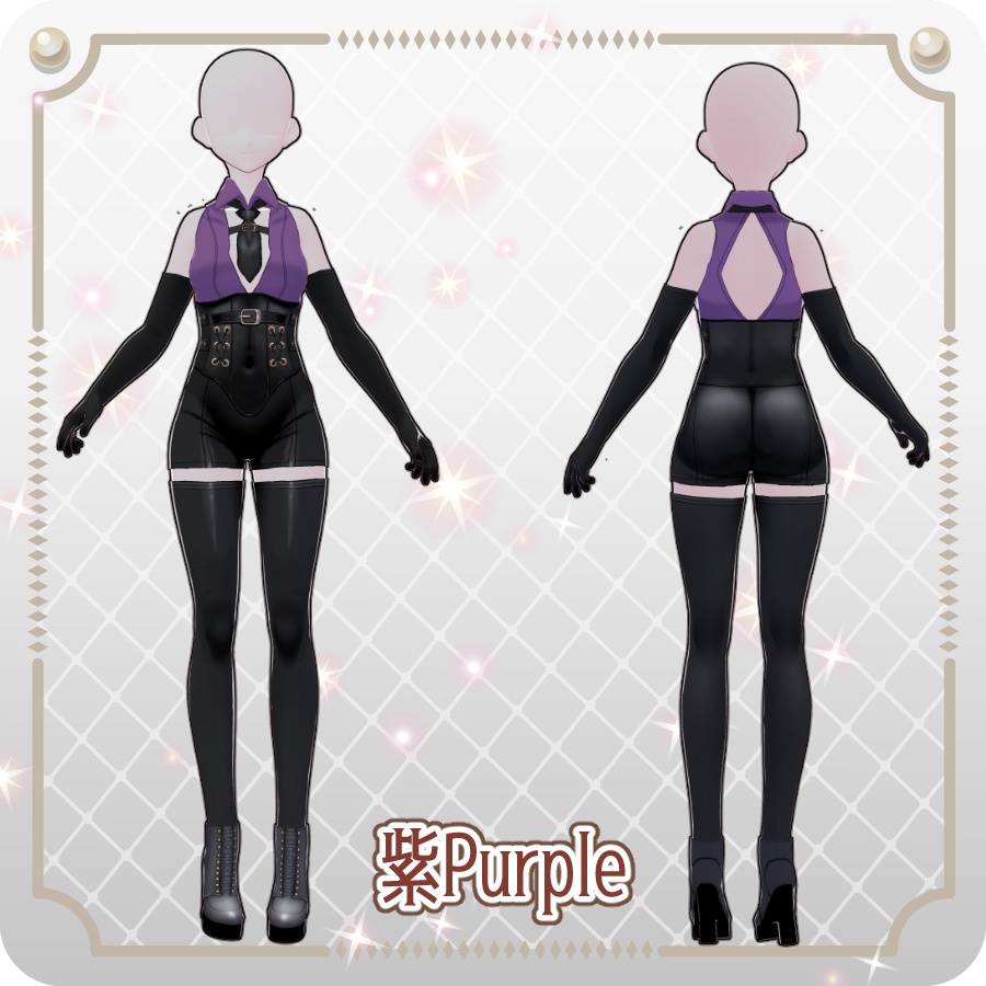 【VRoid Dress Set】ノースリーブ ゴシックセクシースタイル8色Sleeveless Gothic Sexy Style, 8 Colors
