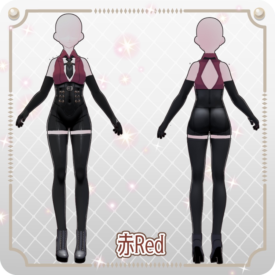 【VRoid Dress Set】ノースリーブ ゴシックセクシースタイル8色Sleeveless Gothic Sexy Style, 8 Colors