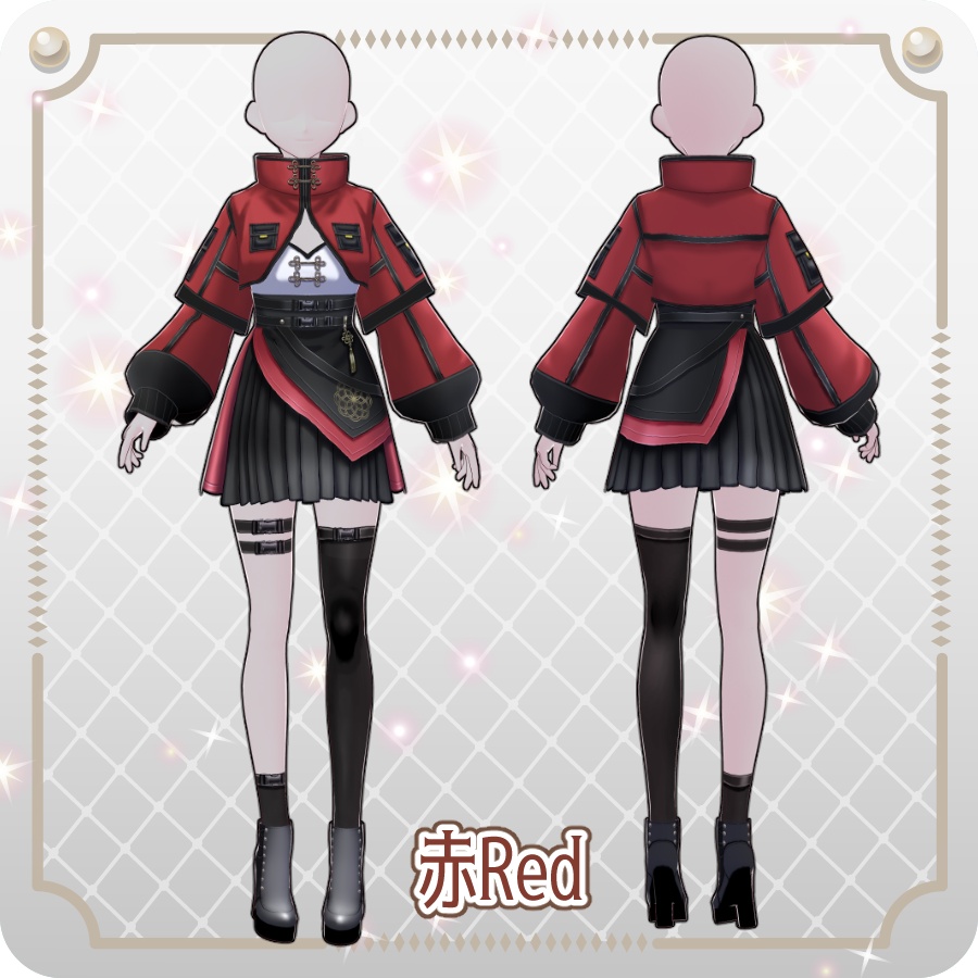 【VRoid Dress Set】ネオチャイナ スカート6色 Neo China Skirt (6 Colors)