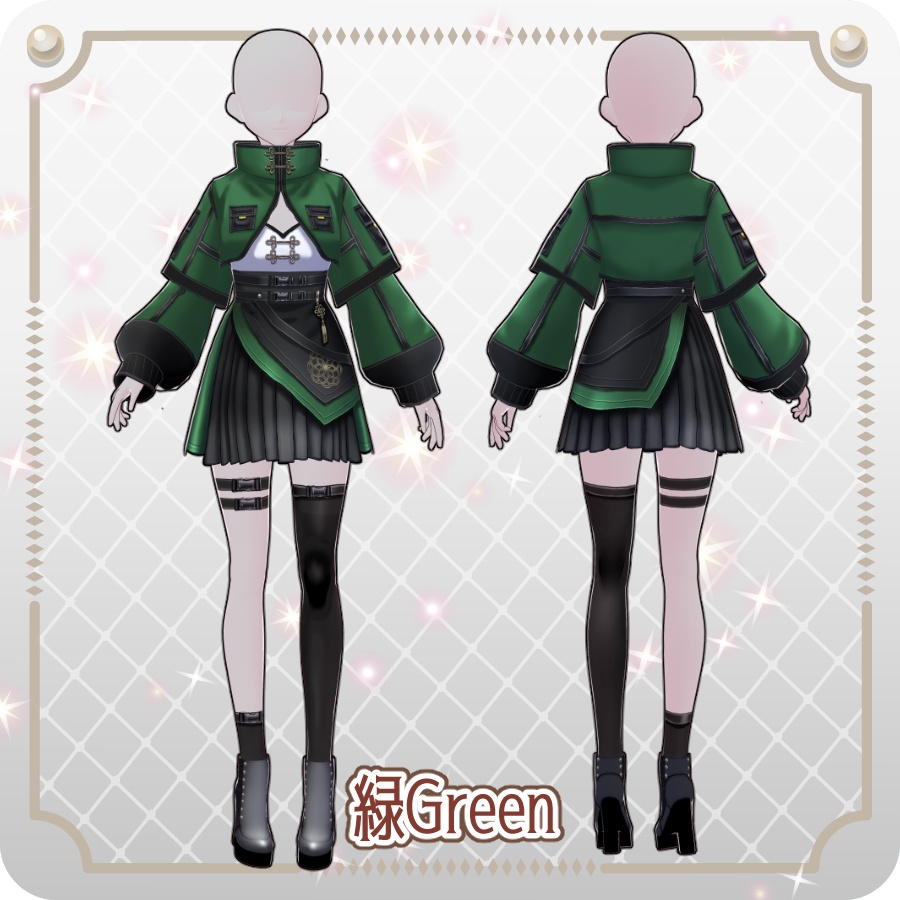 【VRoid Dress Set】ネオチャイナ スカート6色 Neo China Skirt (6 Colors)