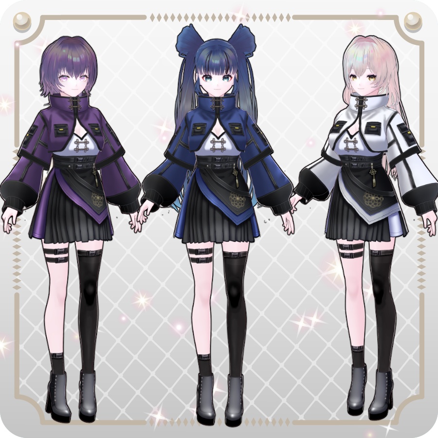【VRoid Dress Set】ネオチャイナ スカート6色 Neo China Skirt (6 Colors)