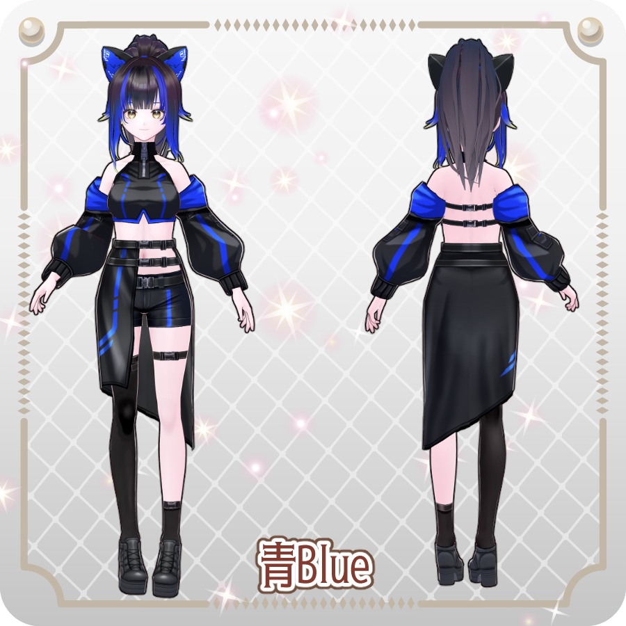 【vroidVRMキャラモデル】アイビィ(6色)Ivy (6 colors)