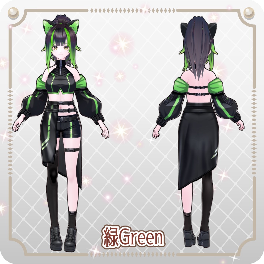 【vroidVRMキャラモデル】アイビィ(6色)Ivy (6 colors)