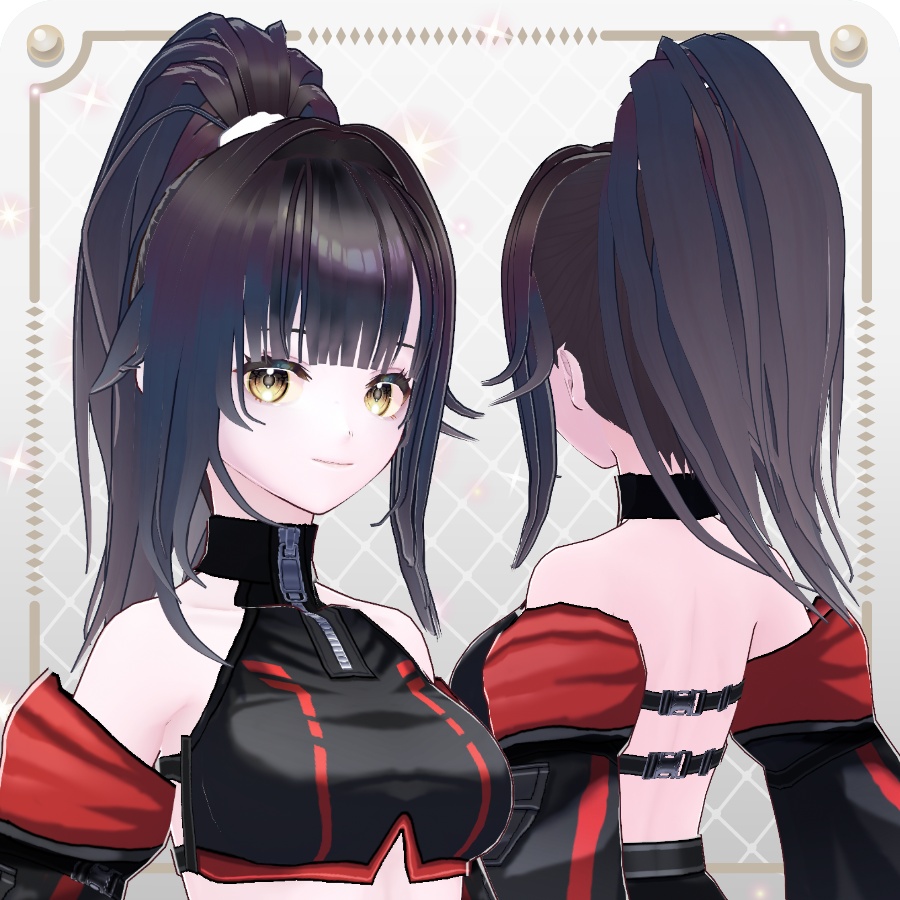 【VRoid hair preset】ハイポニーテール ノーマルカラー6色High Ponytail: 6 Standard Colors