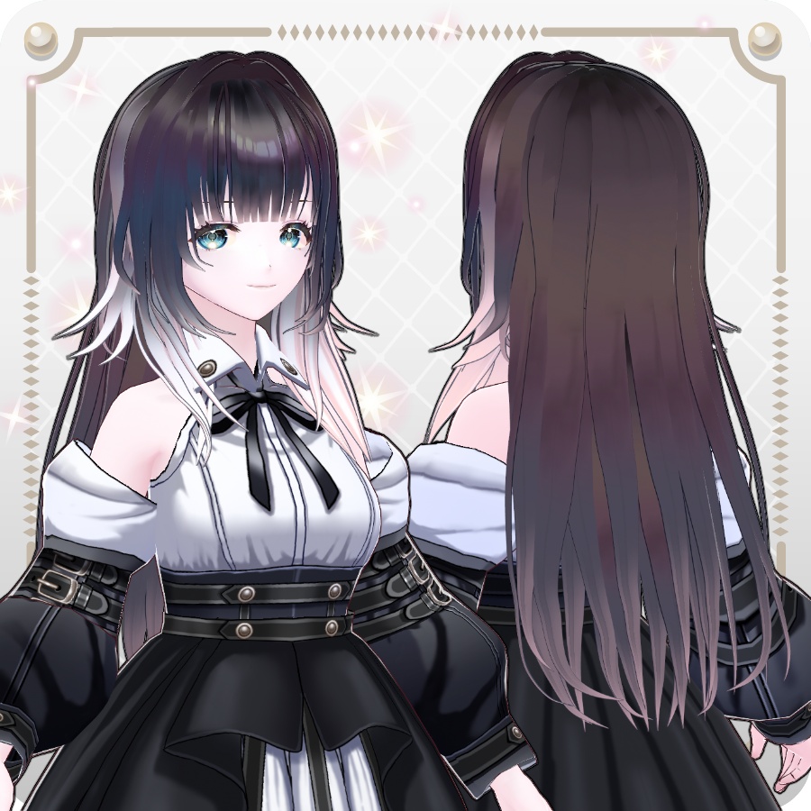 【VRoid hair preset】外はねロングヘア6色Long Hair with Outward-Flipped Ends: 6 Colors