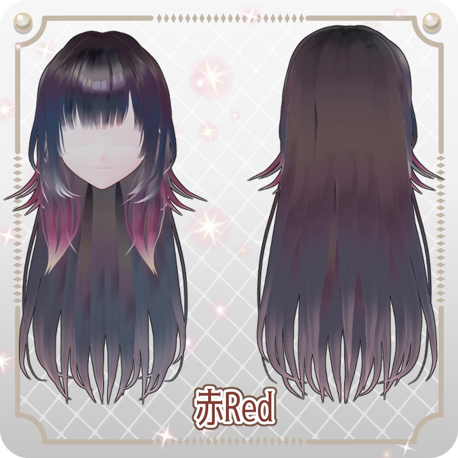 【VRoid hair preset】外はねロングヘア6色Long Hair with Outward-Flipped Ends: 6 Colors