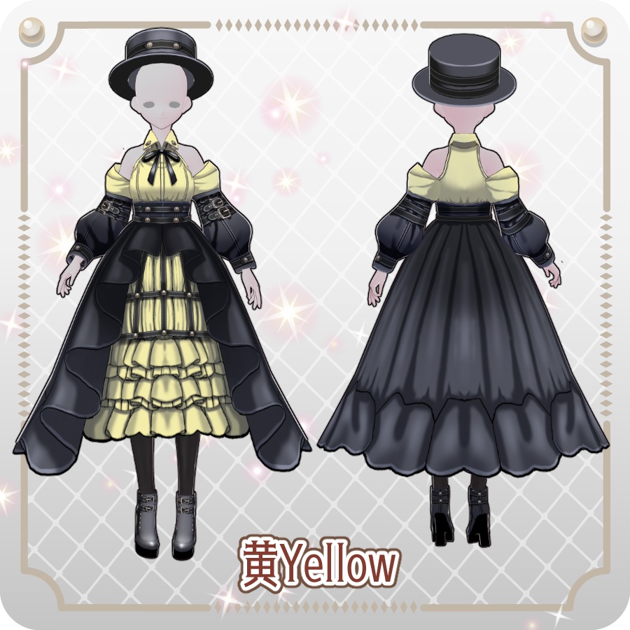 【VRoid Dress Set】ゴシックパンクドレス6色 Gothic Punk Dresses in 6 Colors