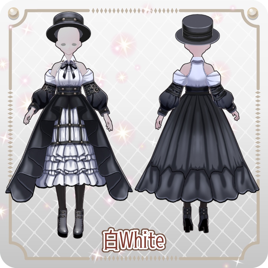 【VRoid Dress Set】ゴシックパンクドレス6色 Gothic Punk Dresses in 6 Colors