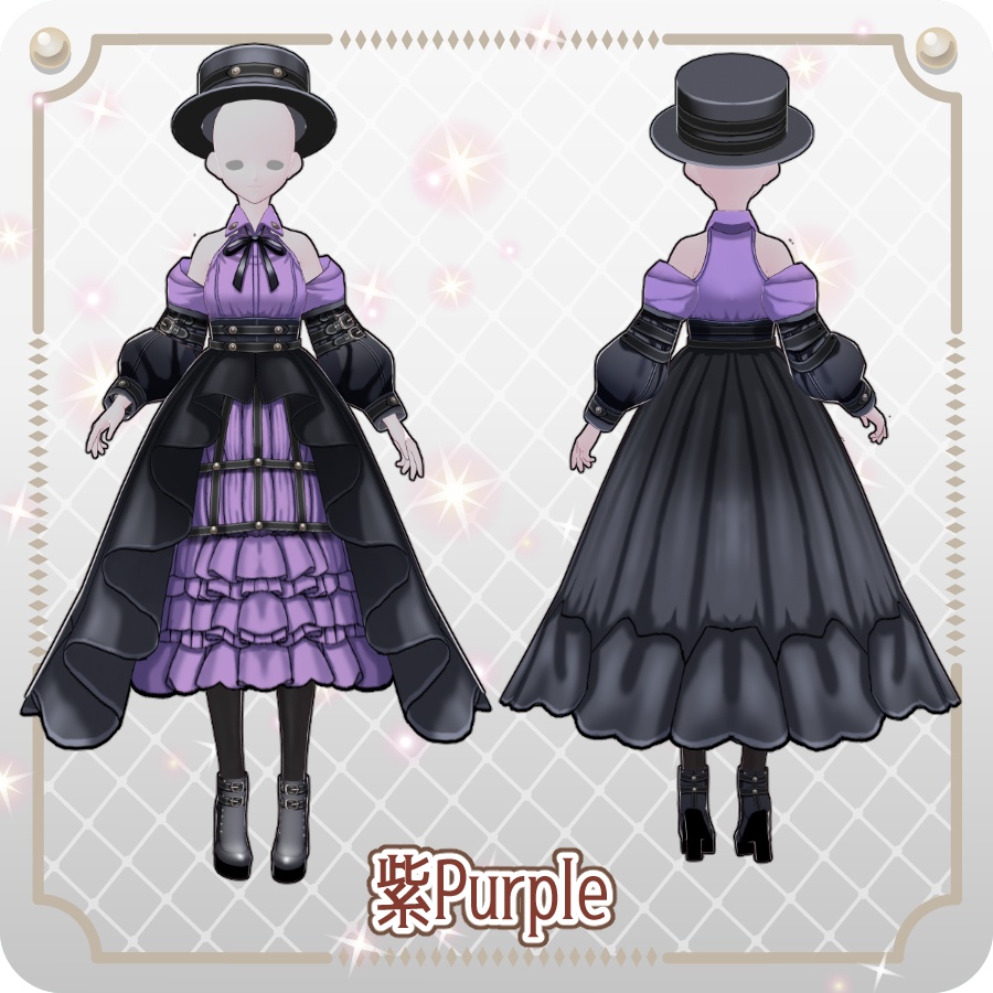 【VRoid Dress Set】ゴシックパンクドレス6色 Gothic Punk Dresses in 6 Colors